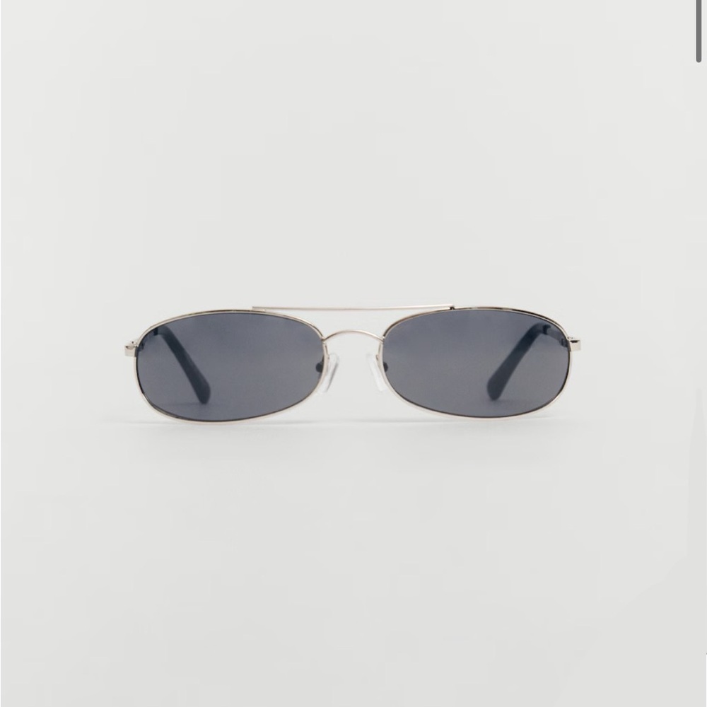 silver frame black lense sunglasses
